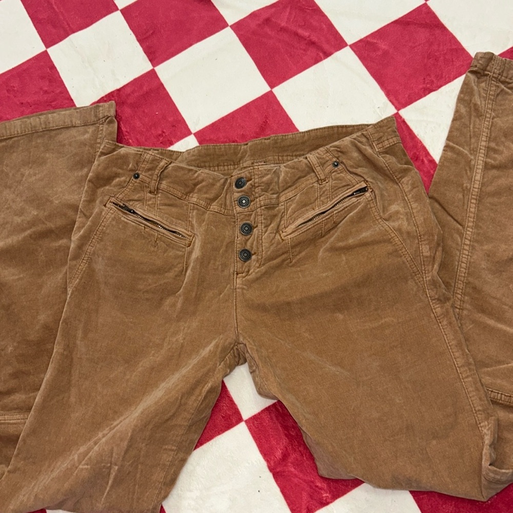 Free People Womens Pants 10 Brown Bell Wide Flare Corduroy 98% cotton